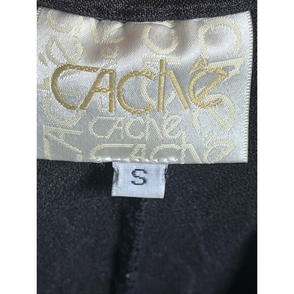 Cache Halter Beaded Dress S Black Maxi Vintage Gown Y2K 80s Whimsigoth Feminine - Picture 2 of 16